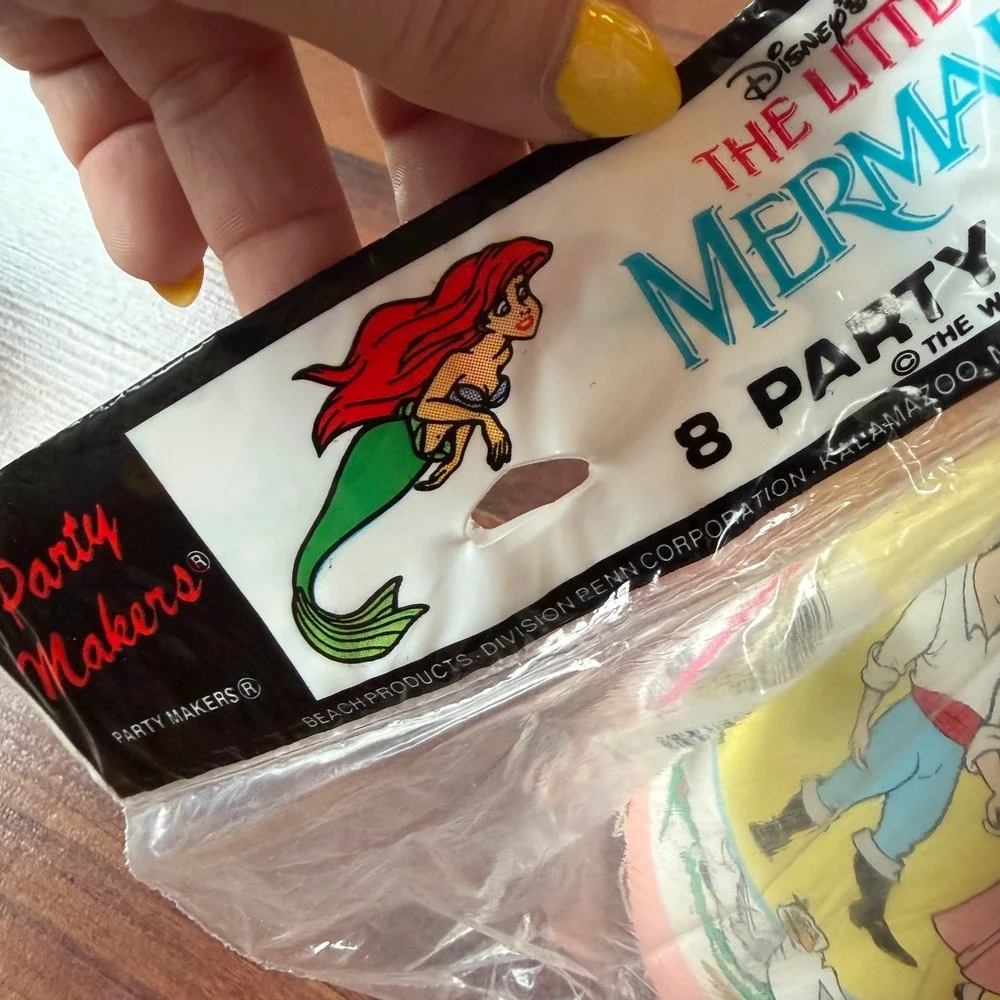 Vintage Disney The Little Mermaid 8 Party‎ Hats New 1990s Ariel Prince Eric